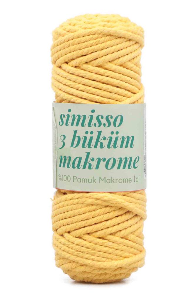 3 Twisted Cotton Macrame Simisso 250gr.|Yellow 705