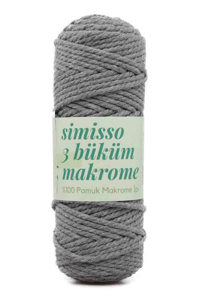 3 Twisted Cotton Macrame Simisso 250gr.|Dark gray 104