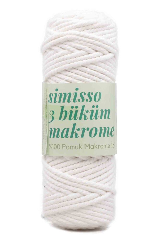 3 Twisted Cotton Macrame Simisso 250gr.|White 306