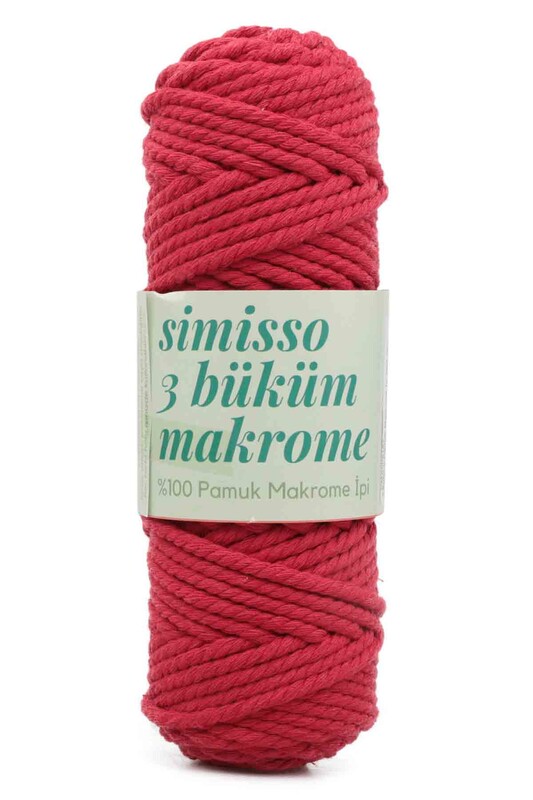 SİMİSSO - 3 Twisted Cotton Macrame Simisso 250gr.|Red 401
