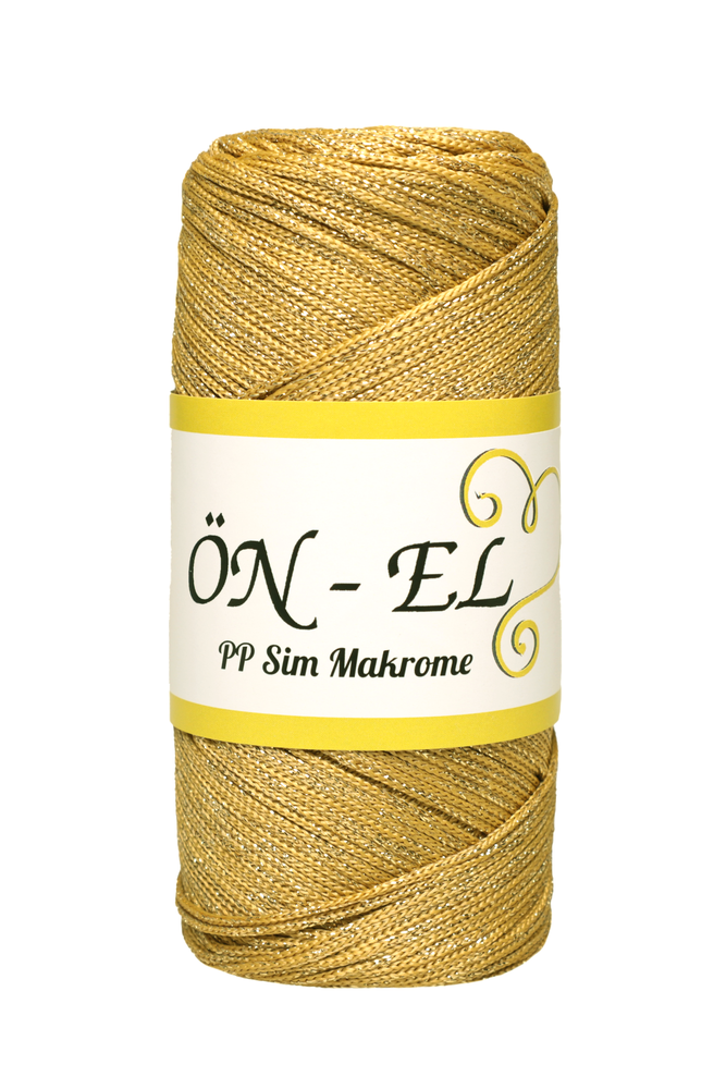 Önel Simli Makrome İpi | Gold