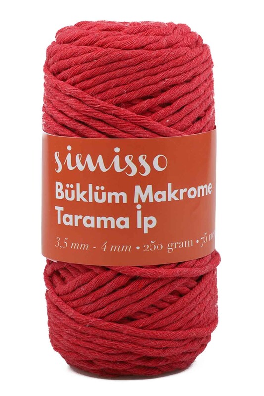 SİMİSSO - Simisso Tarama Makrome İpi | Kırmızı