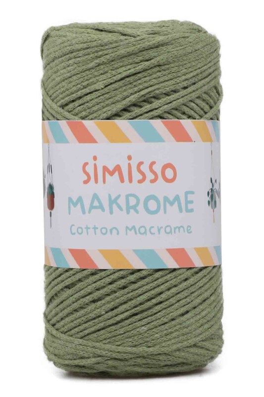 SİMİSSO - Pamuklu Makrome İpi 250 Metre 2 mm | Çimen Yeşili