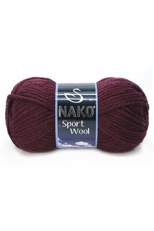 NAKO - Пряжа Nako Sport Wool 100гр./тёмная рябина 3718