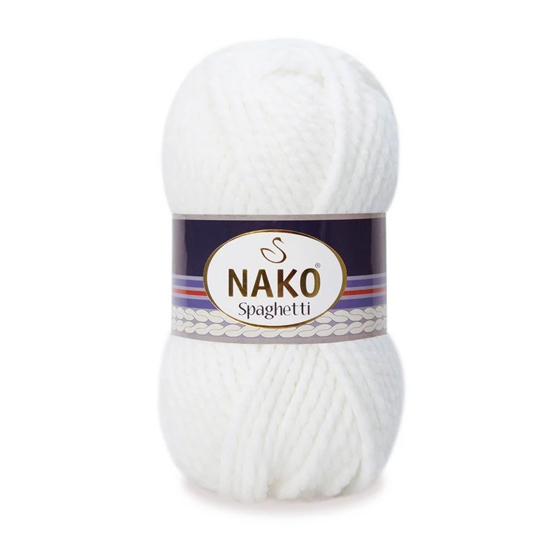 NAKO - Nako Spaghetti El Örgü İpi | Beyaz 208