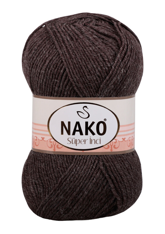NAKO - Nako Süper İnci El Örgü İpi | Koyu Kahve Melanj 23546