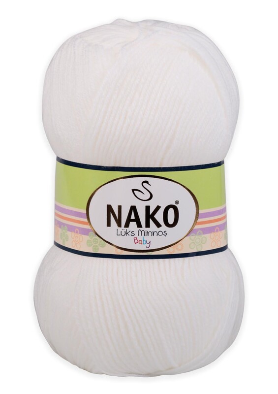 NAKO - Nako Lüks Minnoş El Örgü İpi 100 gr | Beyaz 208