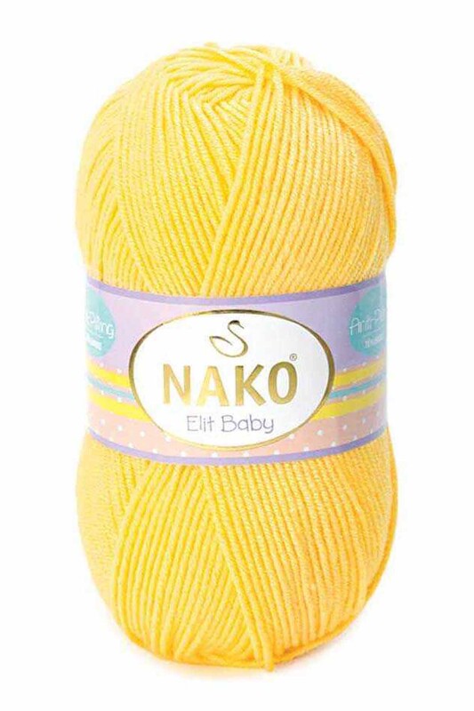 NAKO - Nako Elit Baby El Örgü İpi 100 gr | Sarı 2857