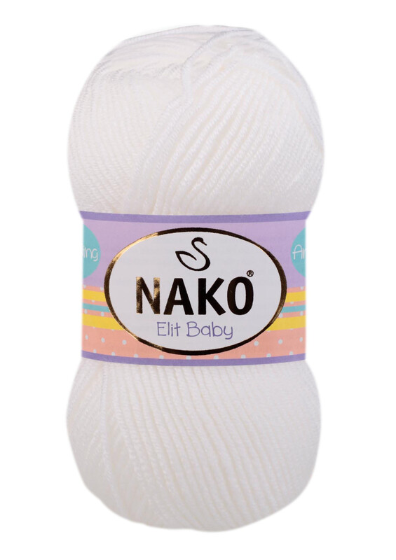 NAKO - Nako Elit Baby El Örgü İpi 100 gr | Beyaz 208