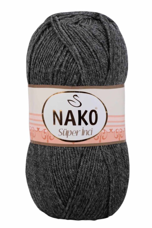 NAKO - Nako Süper İnci El Örgü İpi | Koyu Gri Melanj 193