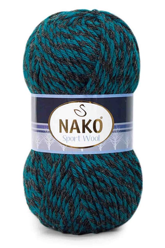 NAKO - Nako Sport Wool El Örgü İpi Petrol-Siyah Muline 21341