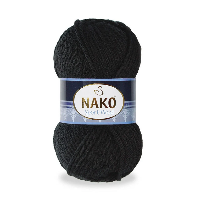 NAKO - Nako Sport Wool El Örgü İpi Siyah 217