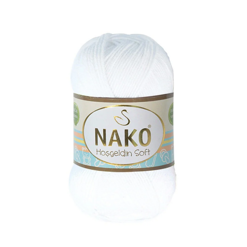 NAKO - Nako Hoşgeldin Soft El Örgü İpi | Beyaz 208