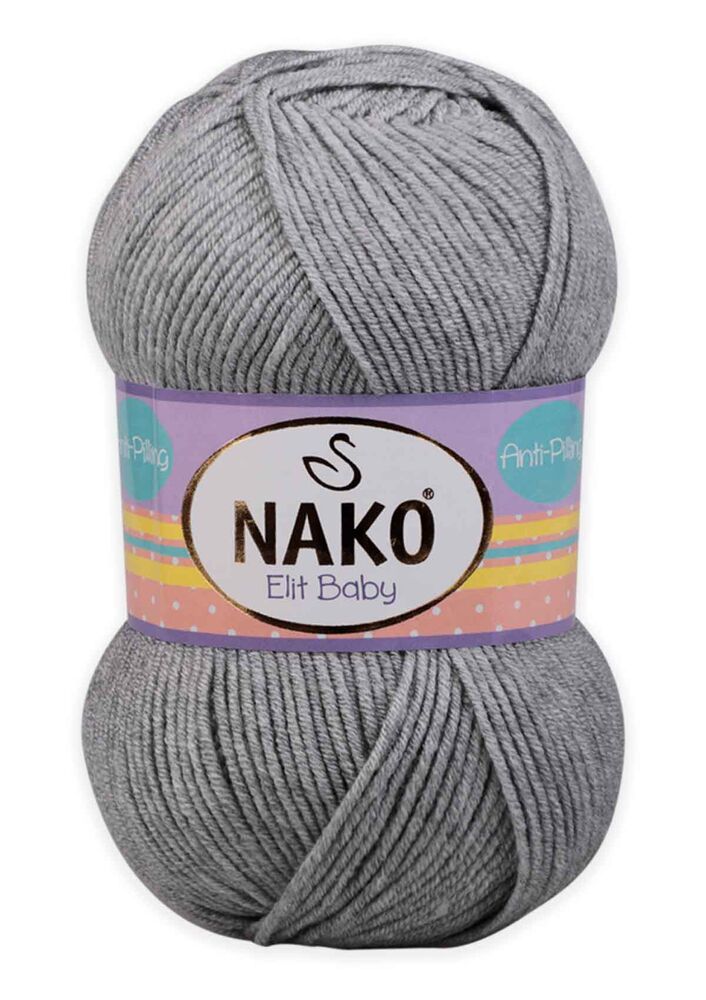 Nako Elit Baby Yarn|Light Gray Melange 195