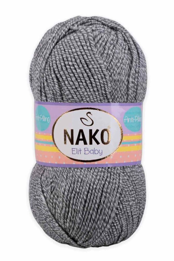 Nako Elit Baby Yarn|Gray White Muline 21353