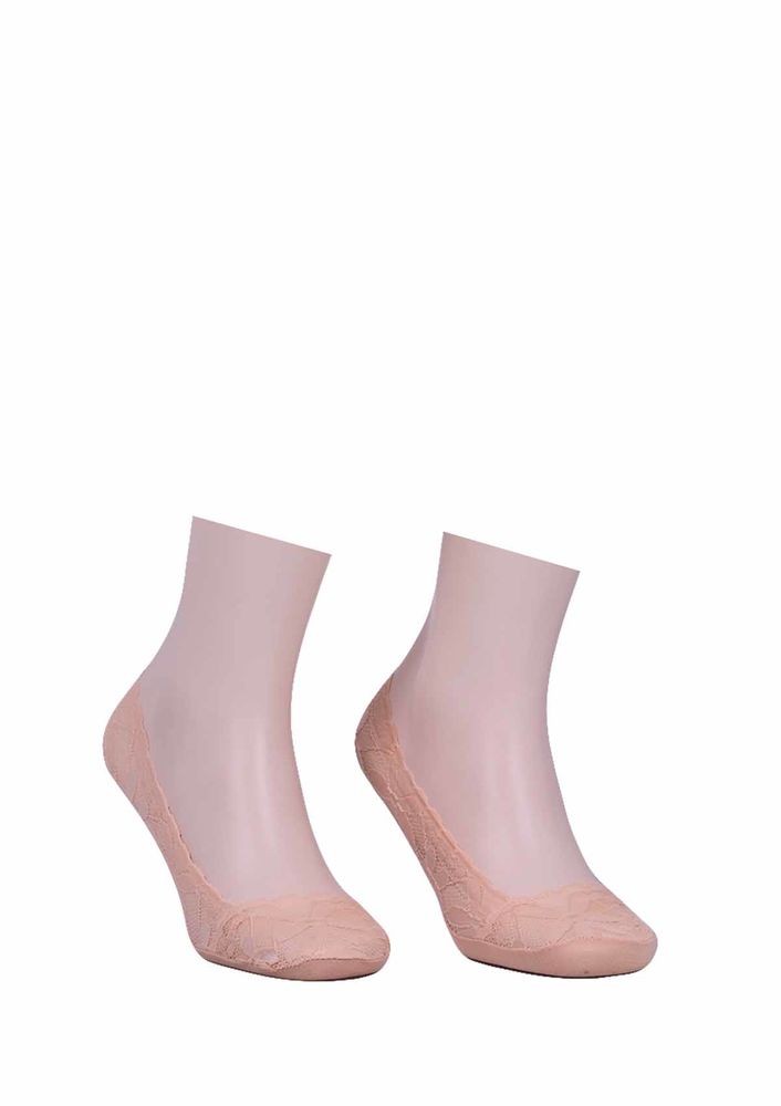 Laced No Show Socks 326 | Tan