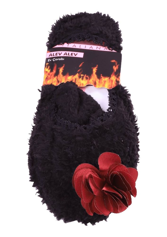 İtaliana Flower Ribbon Patterned Socks 217 | Black