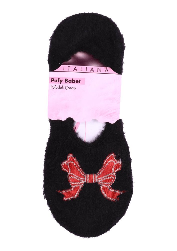 İtaliana Ribbon Patterned Cotton Socks 215 | Black