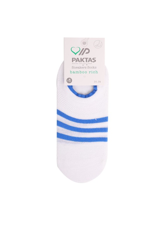 Paktaş Patterned No Show Socks 334 | Blue - Thumbnail