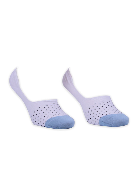 ROFF - Bamboo Spotted Man No Show Socks | White