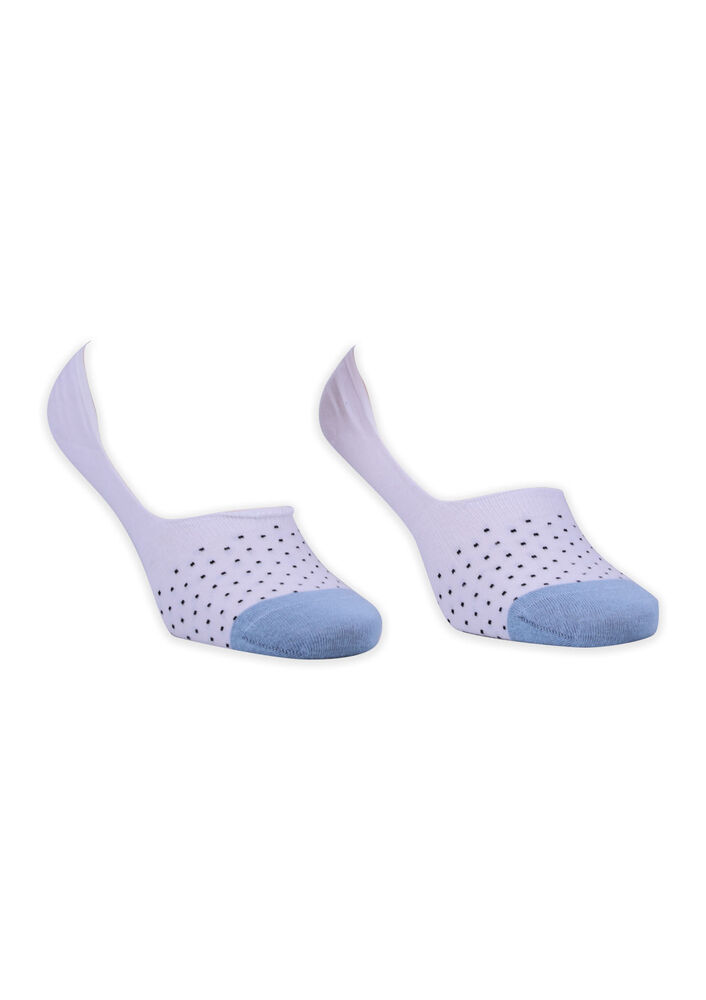 Bamboo Spotted Man No Show Socks | White