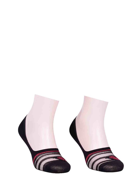 Soho Lip Printed No Show Socks 013 | Black - Thumbnail