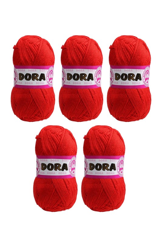 ÖREN BAYAN - Ören Bayan Dora El Örgü İpi 5 Li | Flaş Kırmızı 144