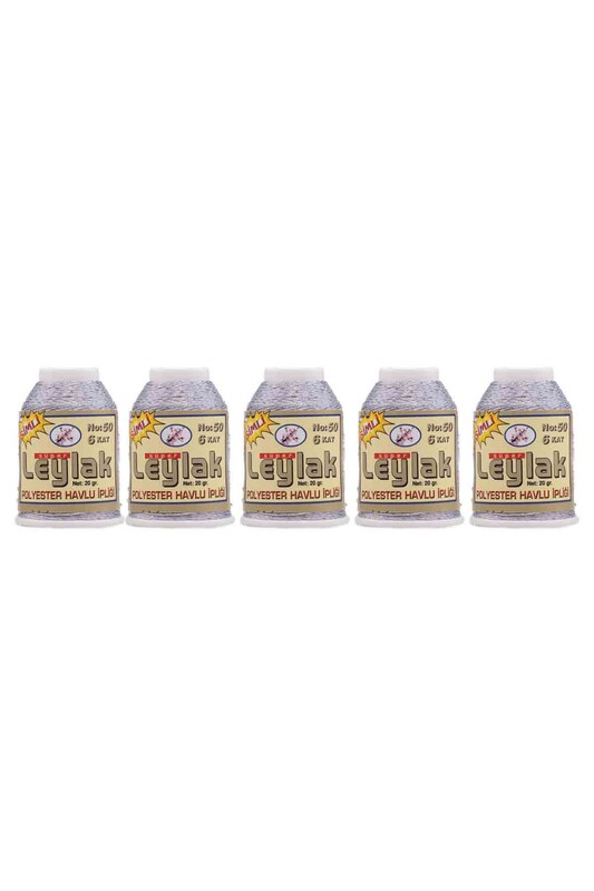 Leylak Polyester Oya ve Dantel İpi Simli 20 gr. 5'li | 1004 - Thumbnail