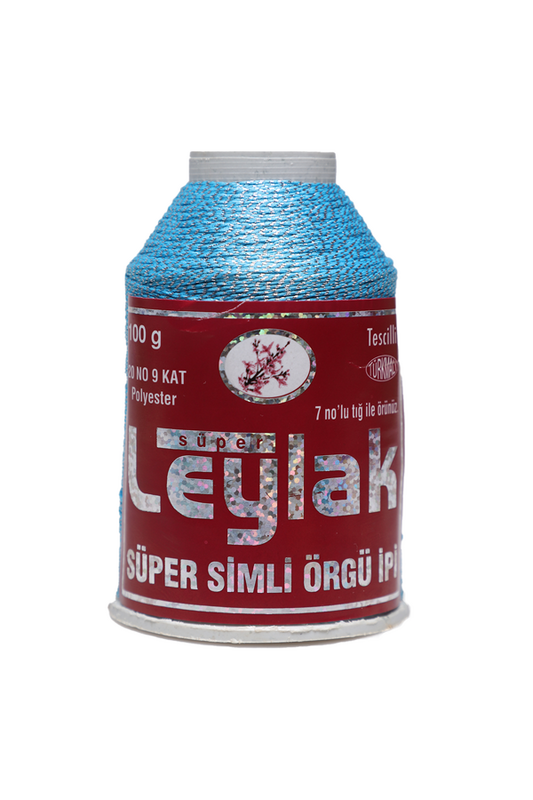 LEYLAK - Leylak Süper Simli Örgü İpi 9 Kat 20 No 100 gr. | Turkuaz