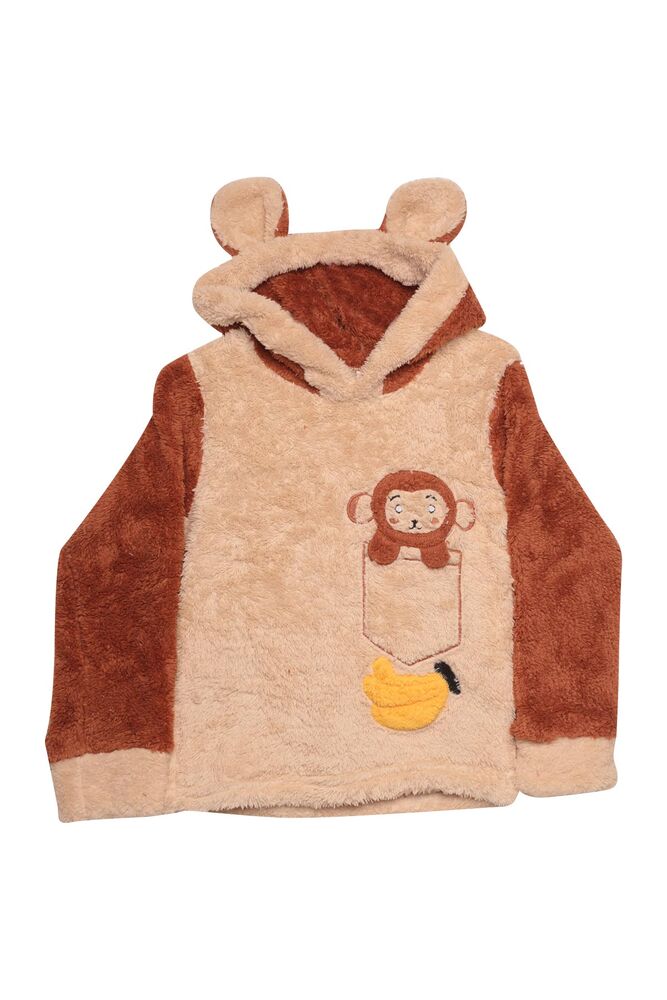 Erkek Çocuk Polar Pijama Takımı 7826 | Bej