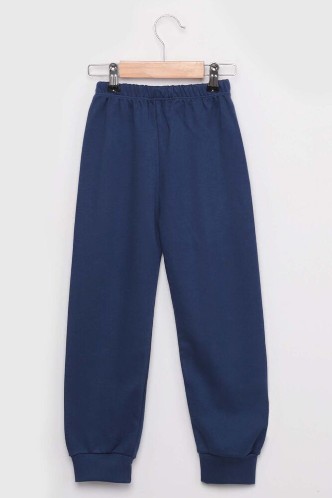 Gupse Machine Printed Long Sleeve Boy Pajamas Set | Navy Blue