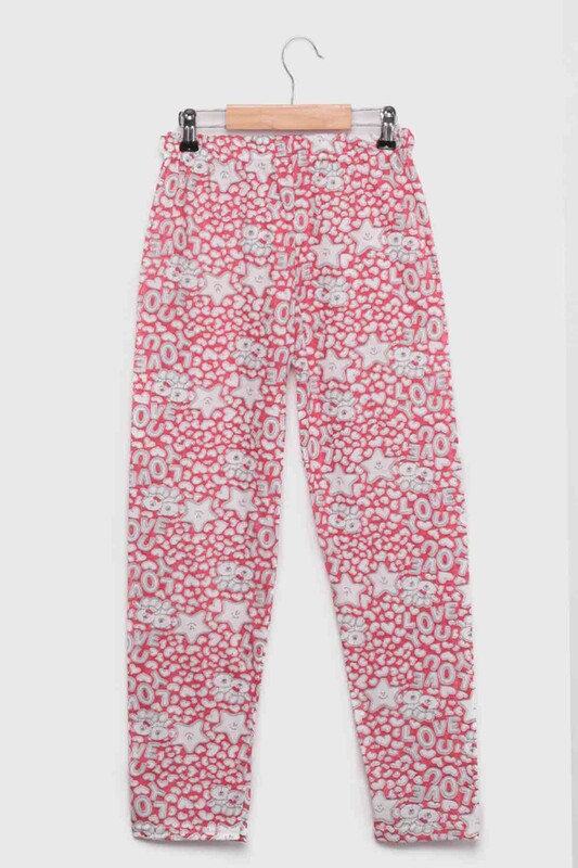 İtan Star Printed Girl Pyjama Set | Powder - Thumbnail