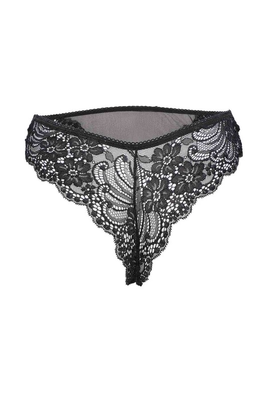 Cottonhill Guipure String Panties | Black - Thumbnail