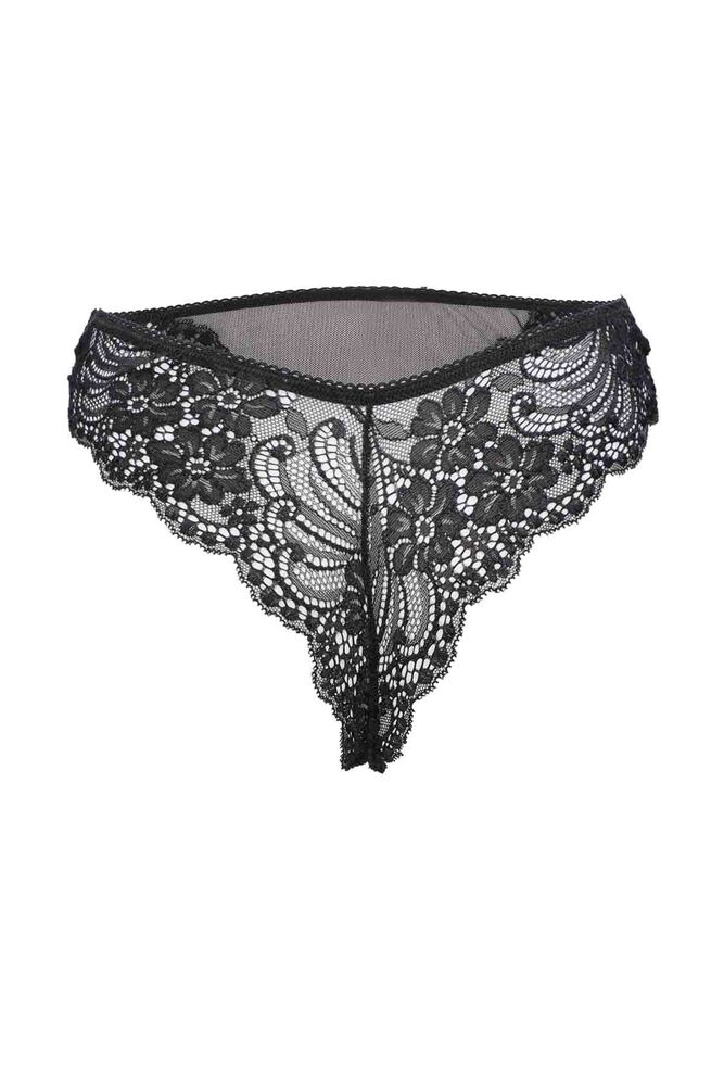 Cottonhill Guipure String Panties | Black