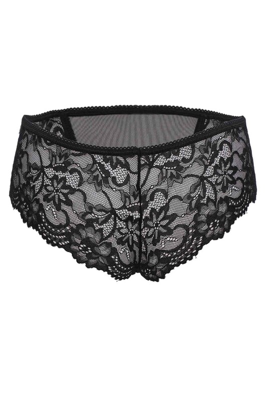 Cottonhill Tulle Brazilian Panties | Black - Thumbnail