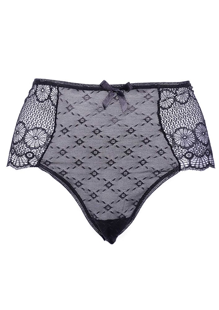 Laced Plus Size Thong 4093 | Black