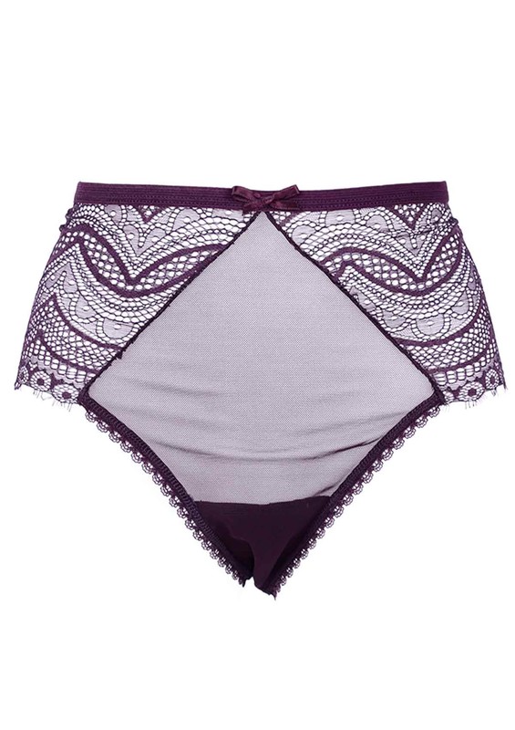 PAPATYA - Laced Plus Size Thong 3989 | Plum