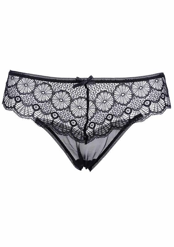 PAPATYA - Laced Tulle Thong 4078 | Black