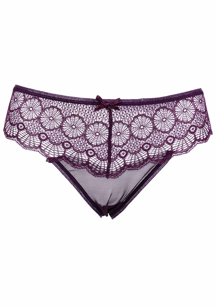 Laced Tulle Thong 4078 | Plum