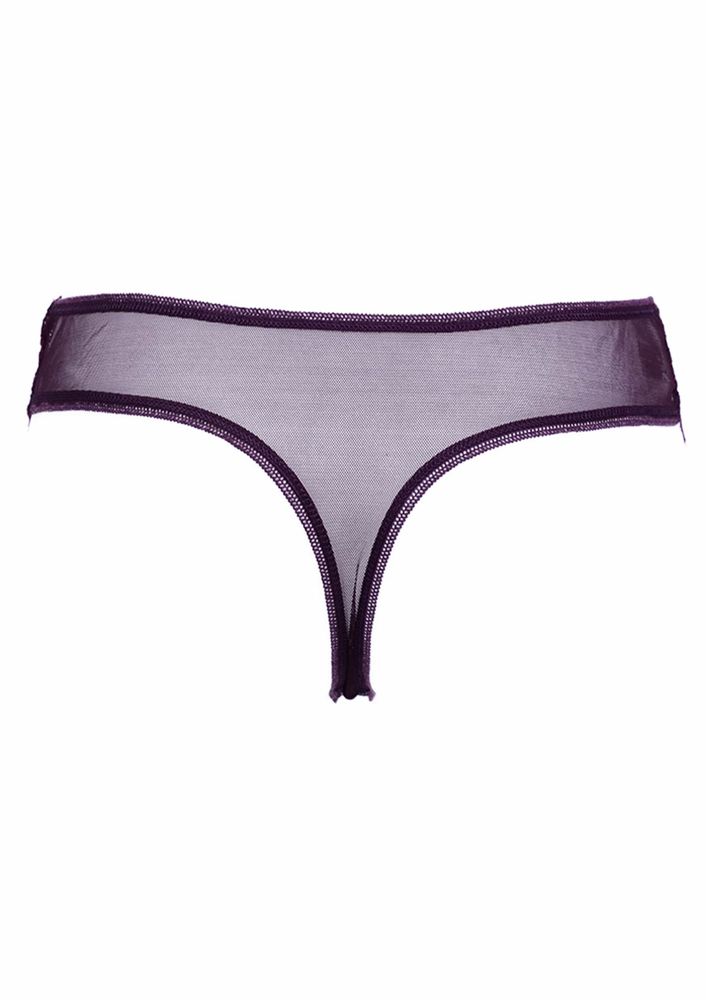 Laced Tulle Thong 4078 | Plum