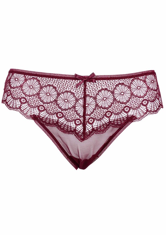 PAPATYA - Laced Tulle Thong 4078 | Bordeaux