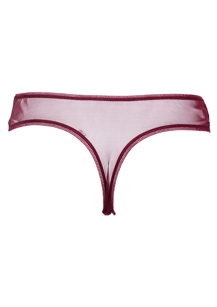 Laced Tulle Thong 4078 | Bordeaux