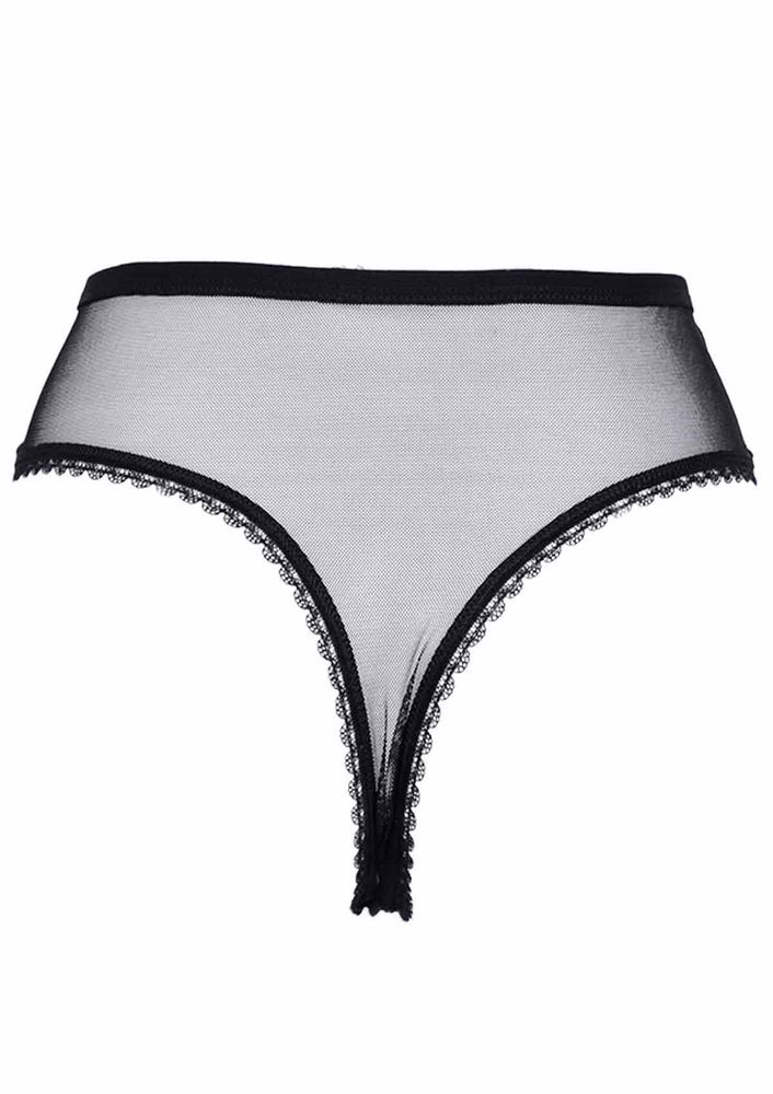 Laced Plus Sized Thong 3988 | Black
