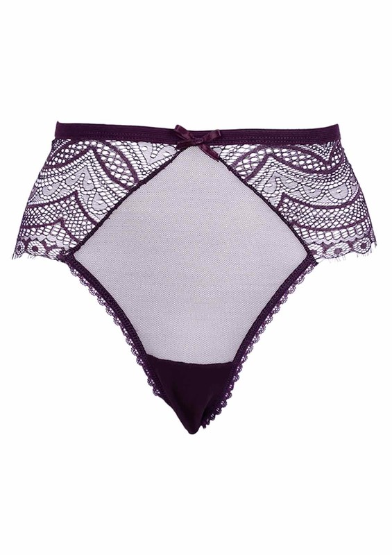 PAPATYA - Laced Plus Size Thong 3988 | Plum