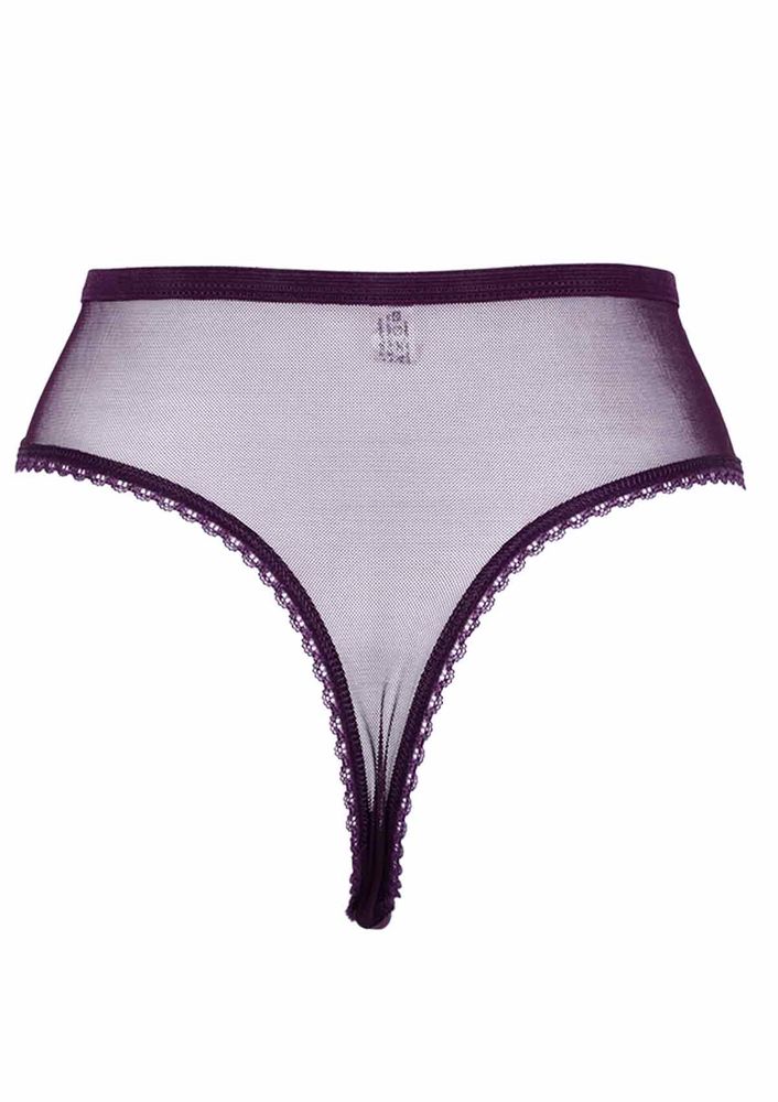 Laced Plus Size Thong 3988 | Plum