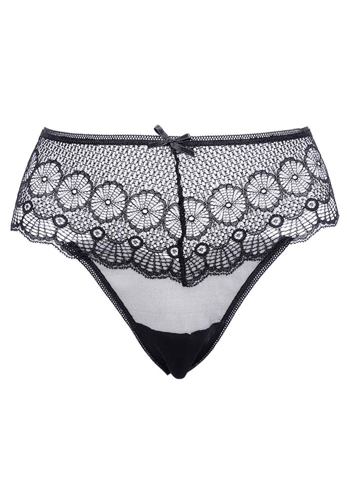 Laced Tulle Thong 4079 | Black