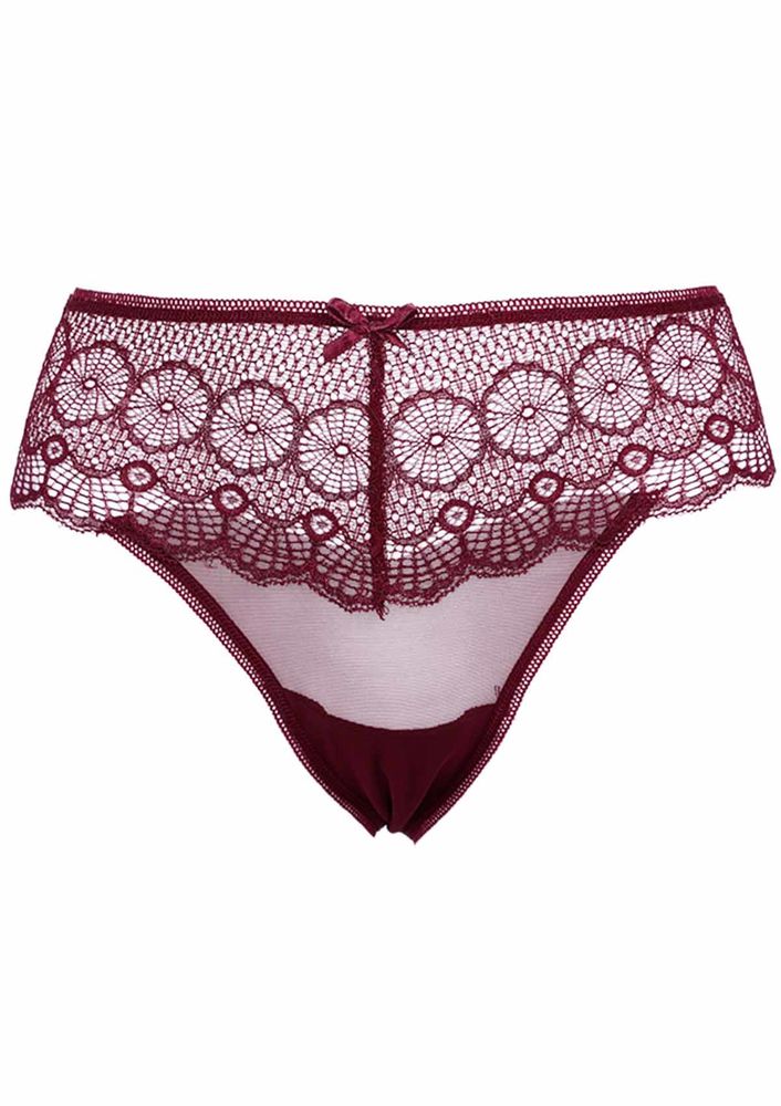 Laced Tulle Thong 4079 | Bordeaux