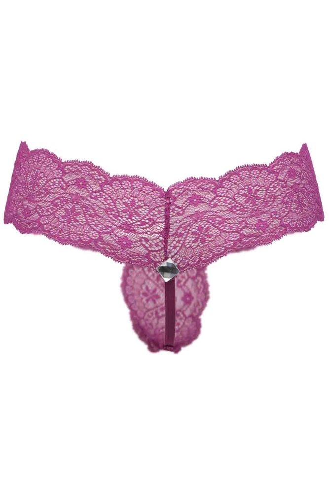 Laced Tulle Thong 3478 | Purple