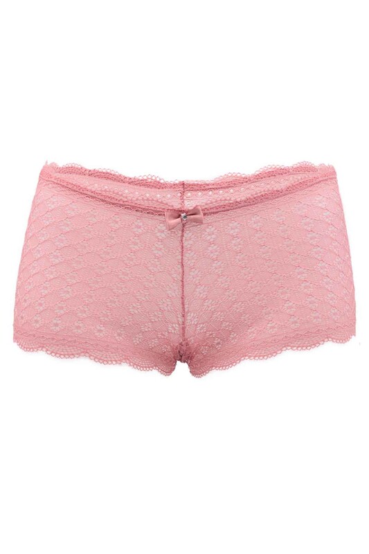 Papatya Laced Tulle Boxer 3360 | Dusty Rose - Thumbnail