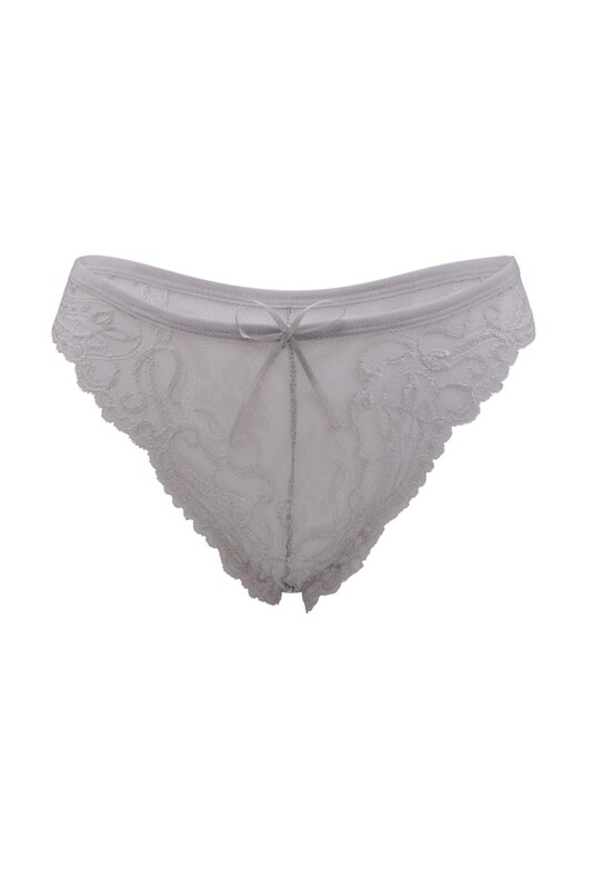 Laced Tulle Thong 060 | Gray - Thumbnail